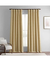 Half Price Drapes Metro Gold Geometric Faux Silk Jacquard Room Darkening Curtain