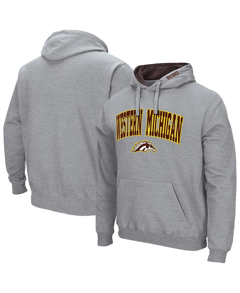 Colosseum Men's Heather Gray Western Michigan Broncos Arch Logo 3.0 Pullover Hoodie