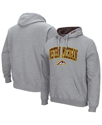 Colosseum Men's Heather Gray Western Michigan Broncos Arch Logo 3.0 Pullover Hoodie