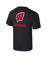 Colosseum Men's Black Wisconsin Badgers Logo Lockup 2-Hit Active Blend T-Shirt