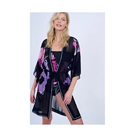 Gottex Women's Water Lily Kimono Flutter Sleeve Coverup