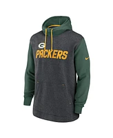 Nike Men's Heathered Charcoal/Green Green Bay Packers Surrey Legacy Pullover Hoodie