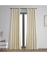Half Price Drapes Natural Light Beige Thermal Cross Linen Weave Blackout Curtain