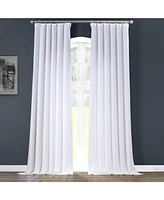 Half Price Drapes Dove White Italian Faux Linen Room Darkening Curtain