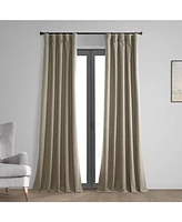 Half Price Drapes Warm Taupe Thermal Cross Linen Weave Blackout Curtain