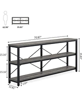 Tribesigns 71" Sofa Tables,Extra Long Couch Table, Narrow Console Entryway Table,Sofa Table with 3 Tiers Storage Shelves