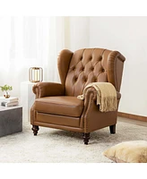 Hulala Home Alex 33" Wide Genuine Leather Arm Chair