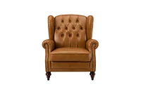 Hulala Home Alex 33" Wide Genuine Leather Arm Chair