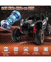 Costway 24V Kids Ride on Utv with 4 x 100W Powerful Engine Remote Control High/Low Speed