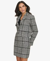 Calvin Klein Women's Plaid Tweed Cropped Blazer