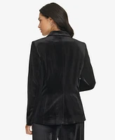 Calvin Klein Women's One-Button Velvet Blazer