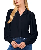 CeCe Women's Stand-Collar Long-Sleeve Blouse