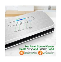 NutriChef Automatic Food Vacuum Sealer - Electric Air Sealing Preserver System (Silver)