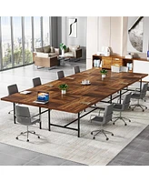 Tribesigns 6FT Conference Table, Rustic Rectangle 70.8" W x 35.4" D Meeting Table, Industrial Seminar Table Boardroom Desk for Office Meeting Conferen