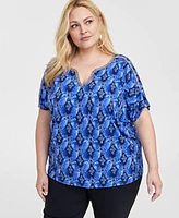 Jm Collection Plus Embellished Dolman-Sleeve Top, Exclusively at Macy's