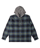 Billabong Men's Baja Long Sleeve Plaid Flannel Button-Front Hoodie