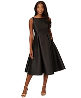 Adrianna Papell Boat-Neck A-Line Dress