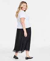 On 34th Plus Size Embellished Tee Tulle A Line Midi Skirt Created For Macys