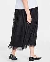 On 34th Plus Tulle A-Line Midi Skirt, Created for Macy's