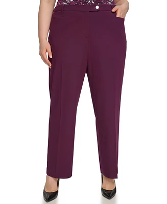 Calvin Klein Plus Mid Rise Straight Leg Pants