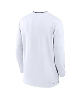 Nike Men's White Lsu Tigers 2024 Sideline Coach Performance Half-Zip Long Sleeve Top