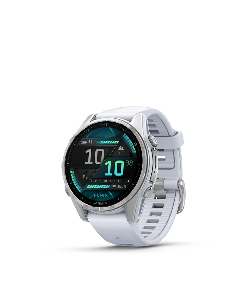 Garmin fenix 8 43mm, Amoled, Glass, Stainless Steel/Whitestone, Ww