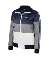 The Wild Collective Women's Gray Penn State Nittany Lions Color-Block Puffer Full-Zip Jacket