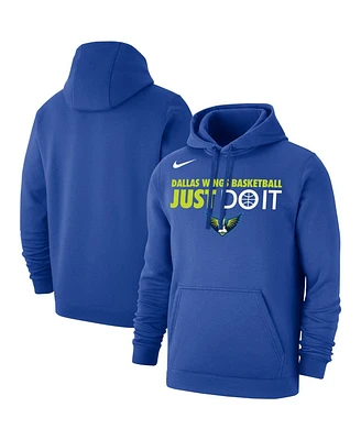 Nike Women's and Men's Blue Dallas Wings Just Do It Club Pullover Hoodie