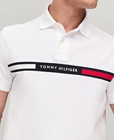 Tommy Hilfiger Men's Short Sleeve Embroidered Chest Stripe Polo Shirt