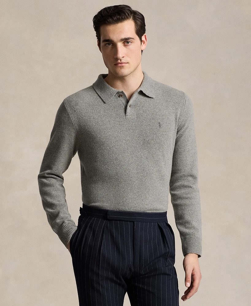 Polo Ralph Lauren Men's Wool-Cashmere Polo-Collar Sweater