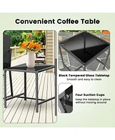 Sugift 3 Pieces Modern Heavy Duty Patio Furniture Set with Coffee Table