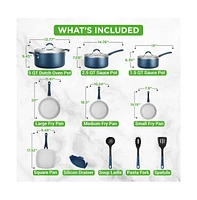 NutriChef Kitchenware Pots & Pans Set – High-qualified Basic Kitchen Cookware Set