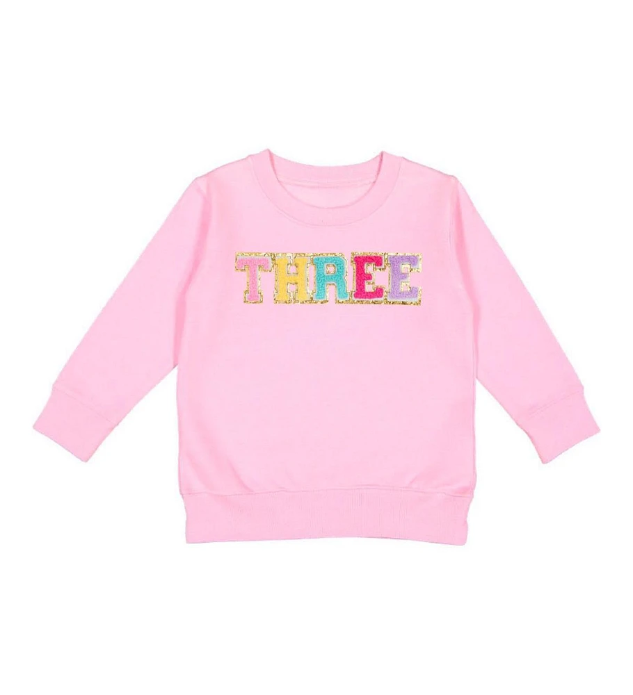 Sweet Wink Toddler Girls Third Birthday Patch Sweatshirt