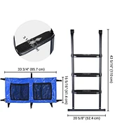 Yescom 43" Trampoline Ladder Kit with Shoe Bag 3 Step Anti Skid for 15 Ft Bounce Kid