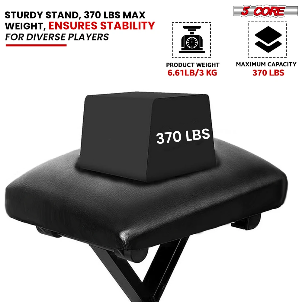 5 Core Keyboard Stand Adjustable z Style Piano Riser + Keyboard Piano Bench