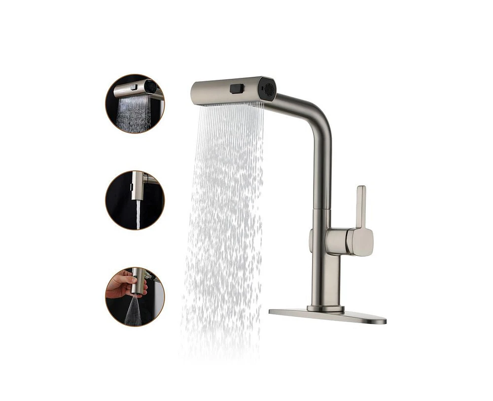 Casainc Single Handle Pull Out Kitchen Faucet with Touchless Sensor