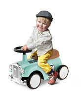 Gymax Retro Kids Ride-on Toy Sit to Stand Vehicle with Working Steering Wheel White