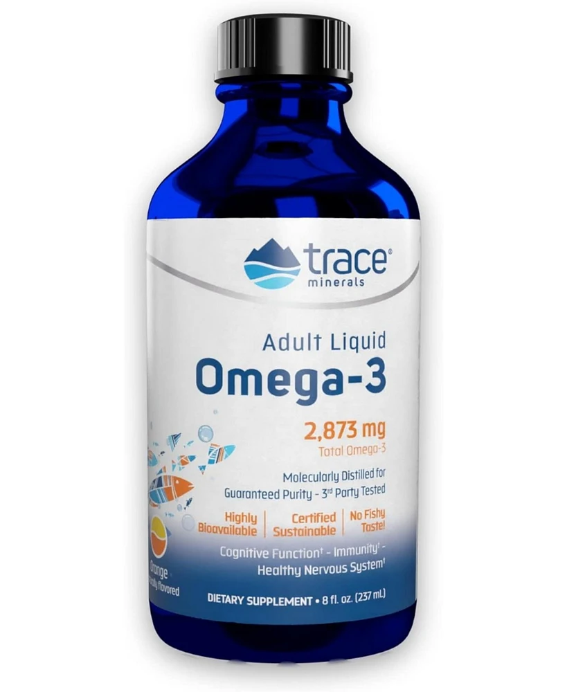 Trace Minerals Adult Liquid Omega-3 | Promotes a Healthy Brain, Heart, & Nervous System | Supports Immunity | Supports Cognitive & Visual Development