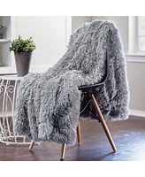 Chanasya Premium Solid Faux Long Fur Throw Blanket - Soft, Fuzzy Throw Blanket - For Bed or Couch - 90" x 66" (Twin Size) - Pink