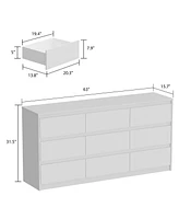 Famapy 9-Drawer White Paint Finish Dresser Chest of Drawers