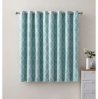 Kate Aurora 2 Piece 100% Full Blackout Trellis Grommet Top Window Curtain Panels