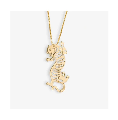 Ink + Alloy Bianca Tiger Statement Necklace Brass