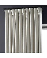 Half Price Drapes Warm White Extra Wide Performance Linen Hotel Blackout Curtain