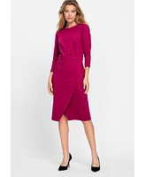 Olsen Women's Jersey Knit Faux Wrap Dress