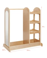 ECR4Kids Dress Up Center with Mirror, Natural