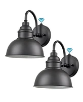 Moose Black Dusk to Dawn Outdoor Wall Sconce Set of 2