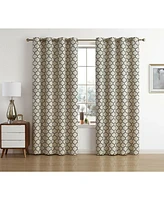 Kate Aurora Chic Living 100% Max Blackout Trellis Clover Thermal Curtains - 52 in. W x L