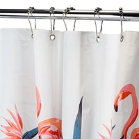 Kate Aurora Tropical Flamingoes Peva Vinyl Eco Friendly Shower Curtain - Standard Size
