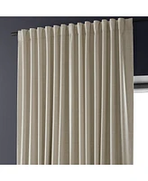 Half Price Drapes Light Beige Extra Wide Performance Linen Hotel Blackout Curtain