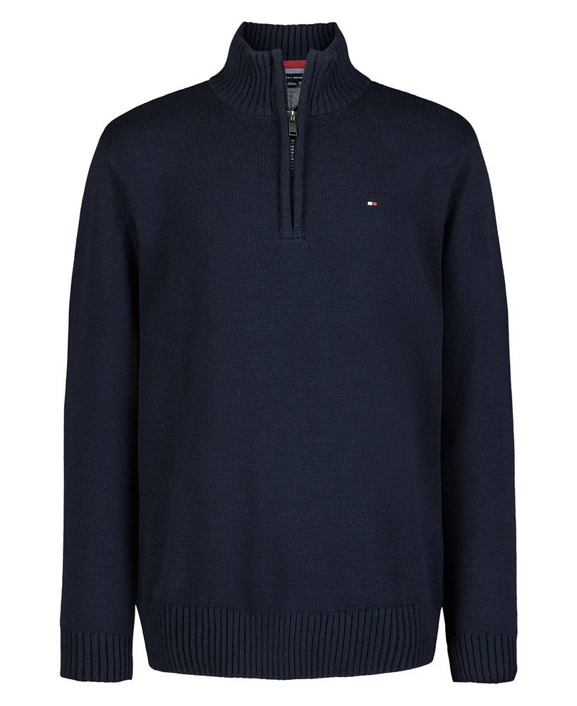 Tommy Hilfiger Big Boys Solid 1/4 Zip Sweater